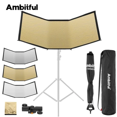 3-in-1 Gold Silver White U-Shape Reflector Diffusers